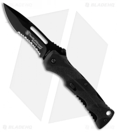 Smith & Wesson Black Ops Spring Assist Knife (3.3" Black Serr) SWBLOP2BS 1 Smith & Wesson Black Ops Spring Assist Knife (3.3" Black Serr) SWBLOP2BS
