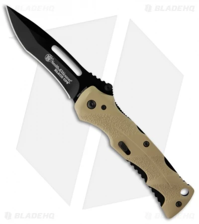 Smith & Wesson Black Ops Desert Spring Assist Knife (3.3" Black Plain) SWBLOP2D 1 Smith & Wesson Black Ops Desert Spring Assist Knife (3.3" Black Plain) SWBLOP2D