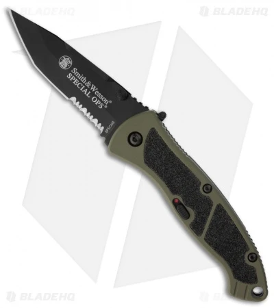 Smith & Wesson Medium Special Ops Spring Assist Knife (3.2" Black Serr) SPECMS 1 Smith & Wesson Medium Special Ops Spring Assist Knife (3.2" Black Serr) SPECMS