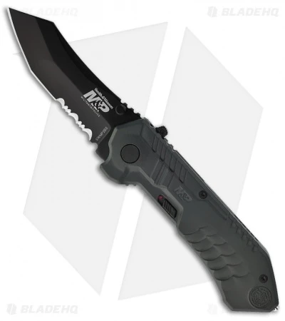 Smith & Wesson MAGIC Spring Assisted Tanto Knife (3" Black Serr) SWMP2BS 1 Smith & Wesson MAGIC Spring Assisted Tanto Knife (3" Black Serr) SWMP2BS