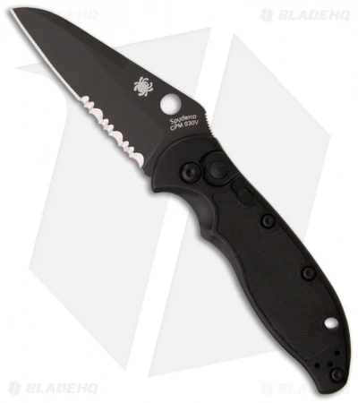 Spyderco Embassy Automatic Knife (3.13" Black Serr) C121BKPS 1 Spyderco Embassy Automatic Knife (3.13" Black Serr) C121BKPS