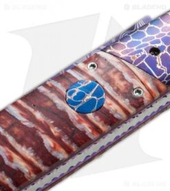 Rainy Vallotton Custom Vendetta Automatic Knife Red Molar (4.25" Damascus) 9 Rainy Vallotton Custom Vendetta Automatic Knife Red Molar (4.25" Damascus) -Knife Discounts Store vallotton vendetta red mammoth texture cm